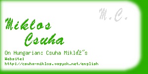 miklos csuha business card